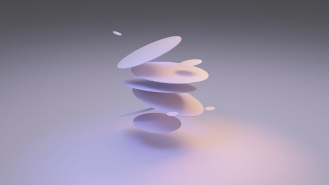 artsy render of stack of eliptical disks